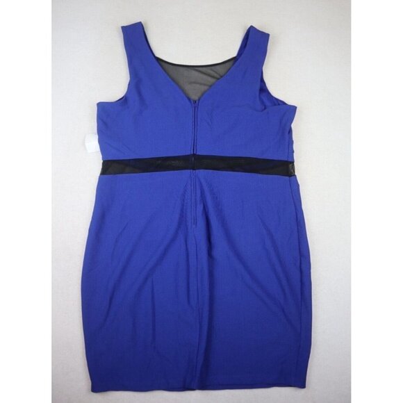 WOMEN'S BLUE BODYCON SHEATH PARTY DRESS MESH CUT-OUTS - DEB - SIZE 24W - - Picture 6 of 6